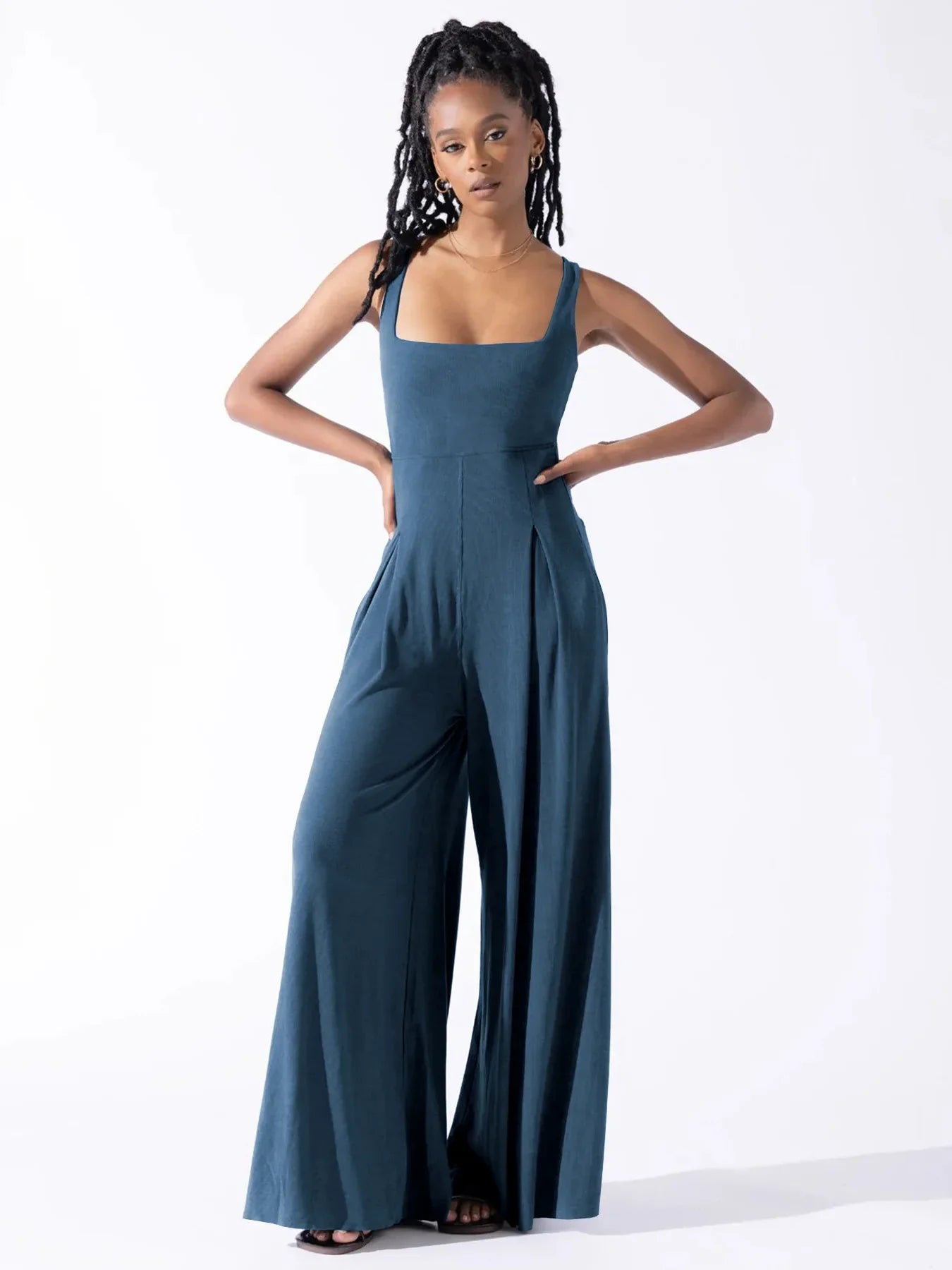 Elegant Solid Wide Leg Jumpsuit