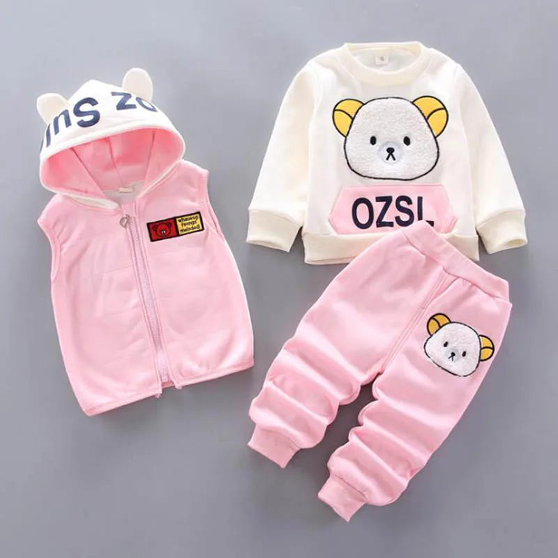 Fleece Hooded Baby Outfit Set