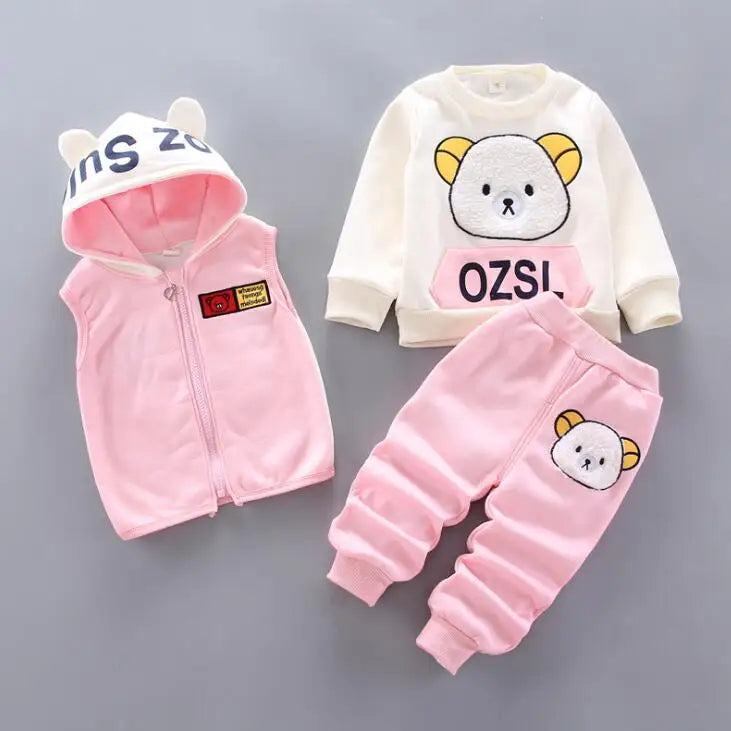 Fleece Hooded Baby Outfit Set