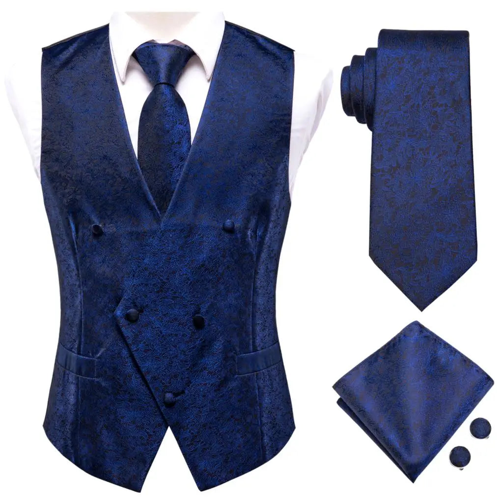 Men’s Silk Jacquard Suit Vest Set