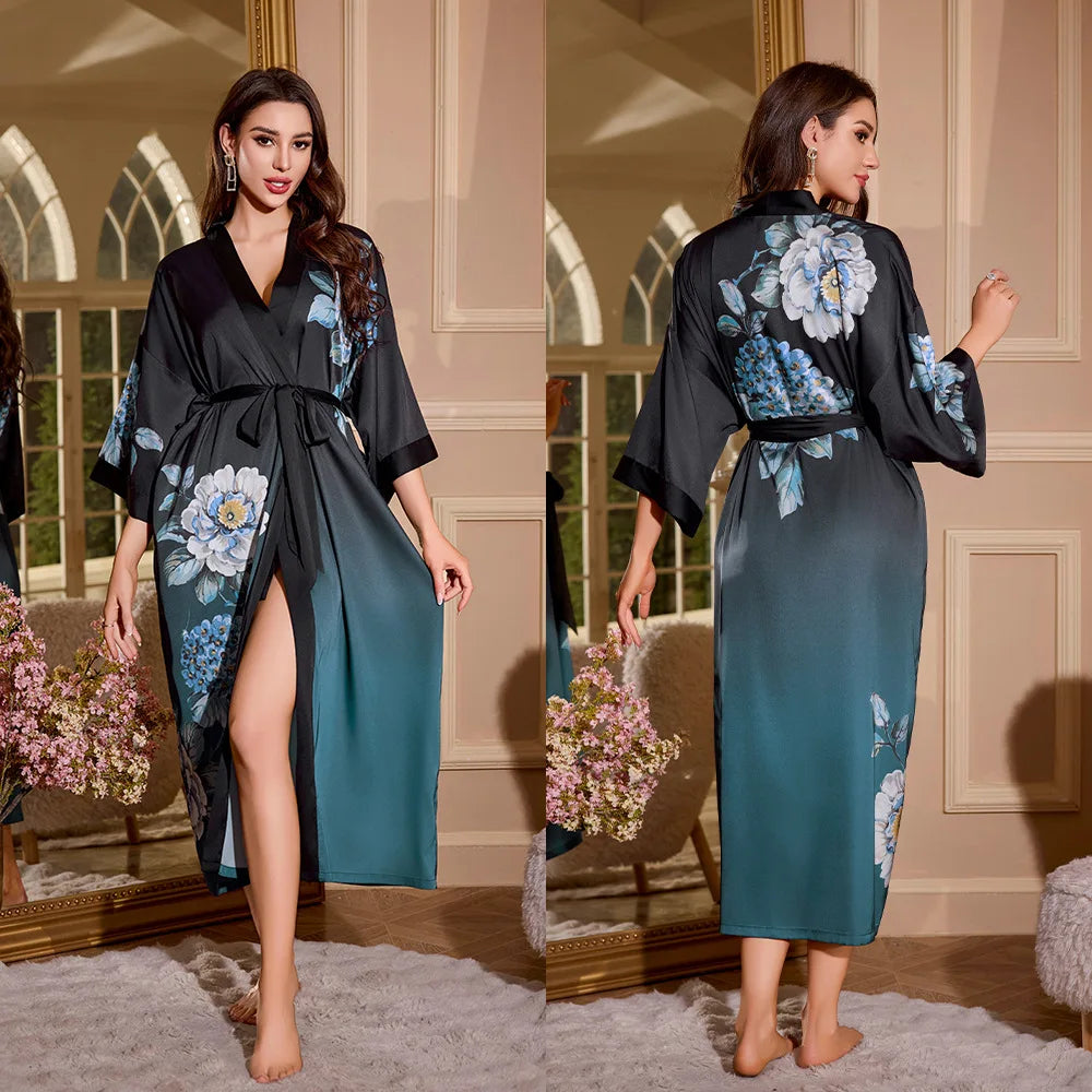 Luxury Summer Silk Bath Robe