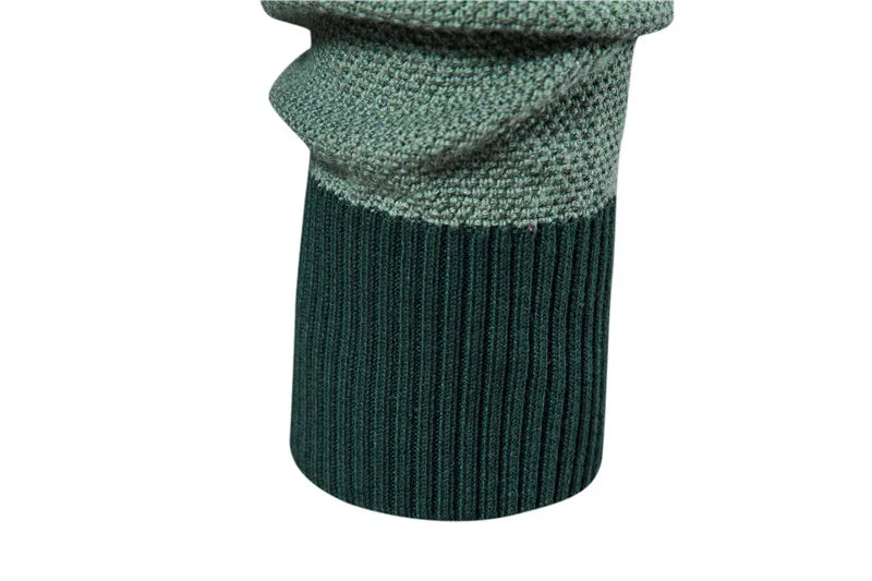 Spliced Cotton Knit Pullover
