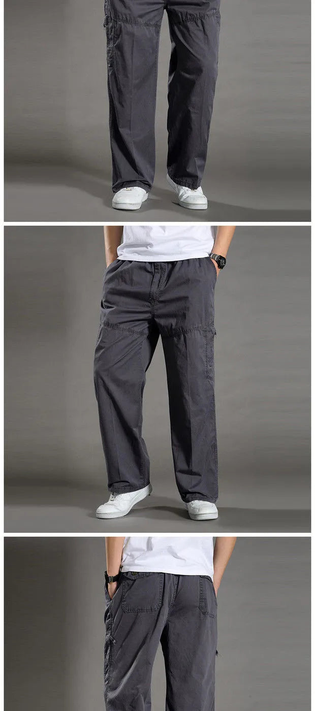 Loose Cotton Cargo Work Pants
