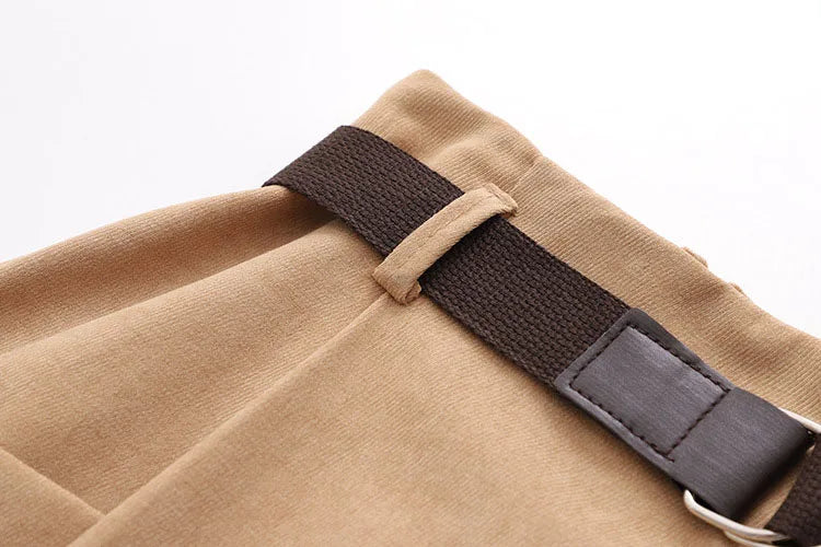 Irregular Pocket High Waist Midi