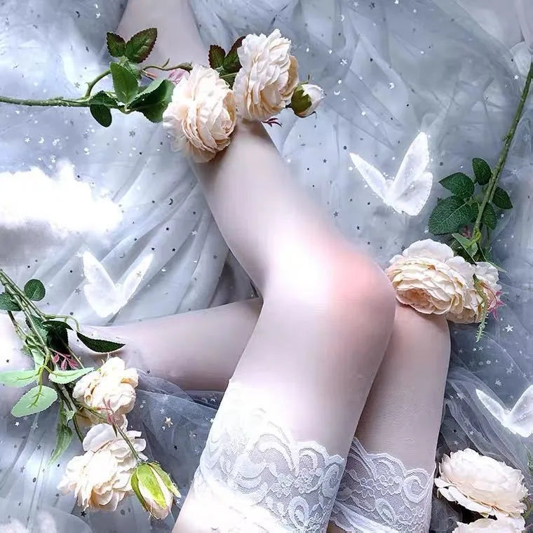 Transparent Breathable Women Thigh Socks