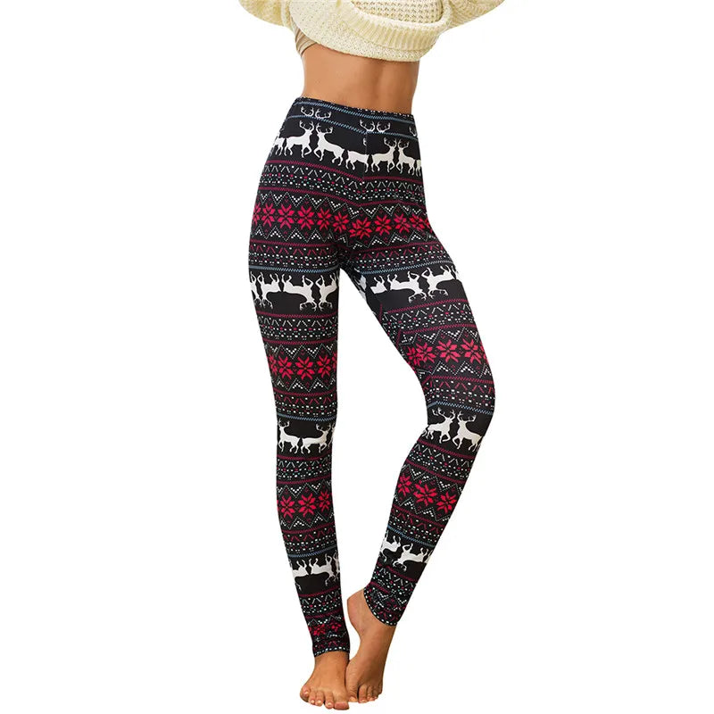 Christmas Leggings  Fashion Milu Deer Printing Festival Ultra Soft Brushed Pants Ankle Length Black Deals