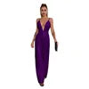 Elegant Backless Sequin Halter Jumpsuit