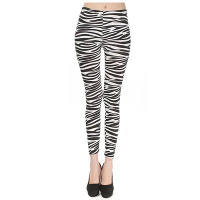 Women Leggings High Waist Cartoon Comic Beauty Print Trousers Soft Female Casual Elastic Pant