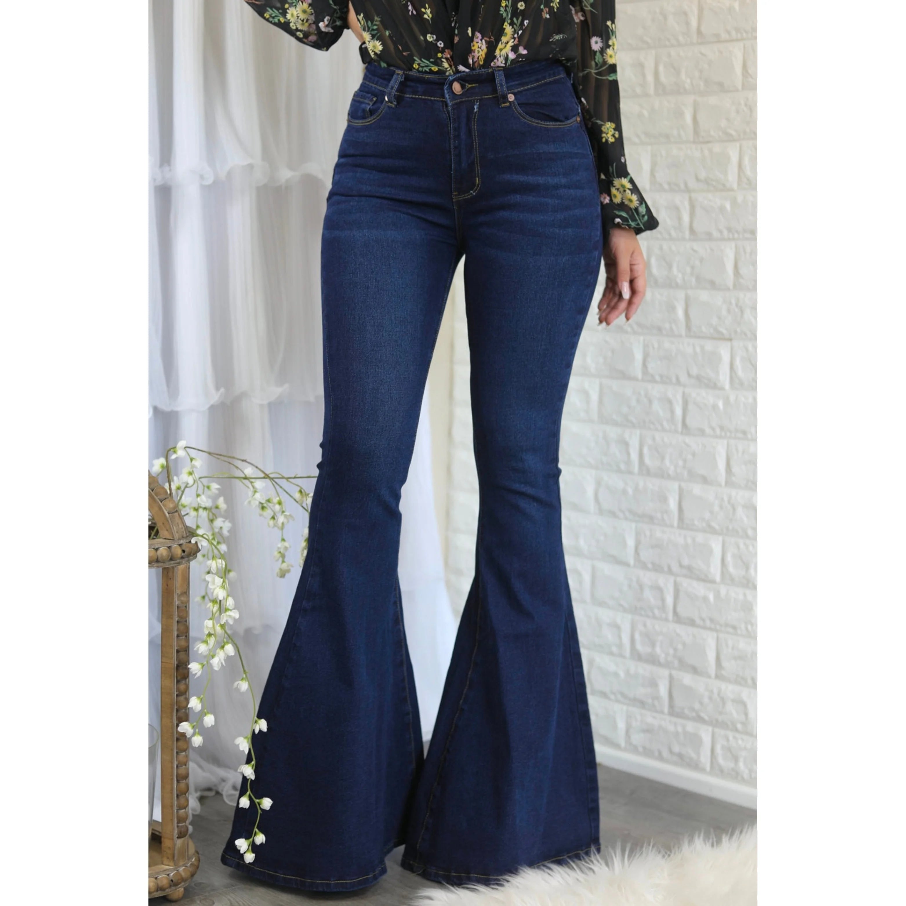 Dark Flare Denim Jeans