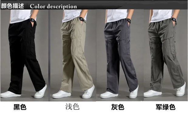 Loose Cotton Cargo Work Pants