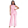 Elegant High-Waisted Sequin Jumpsuit