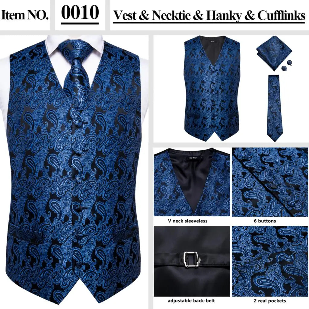 Men’s Silk Jacquard Suit Vest Set