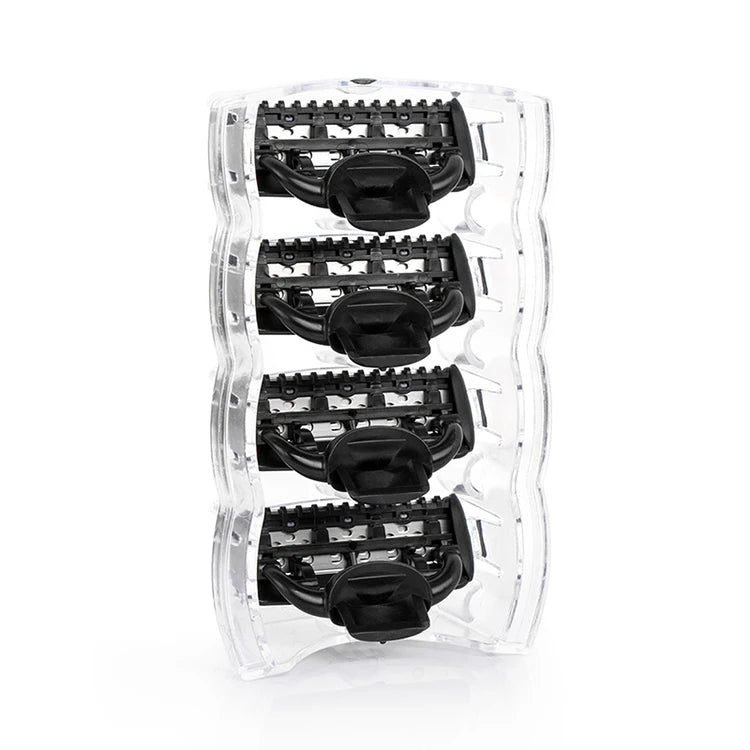 QShave Blue Series 5 Layer USA Blade Manual Razor Mens Shaving Razor with 6 Pieces X5 Blade and each Piece has trimmer Blade