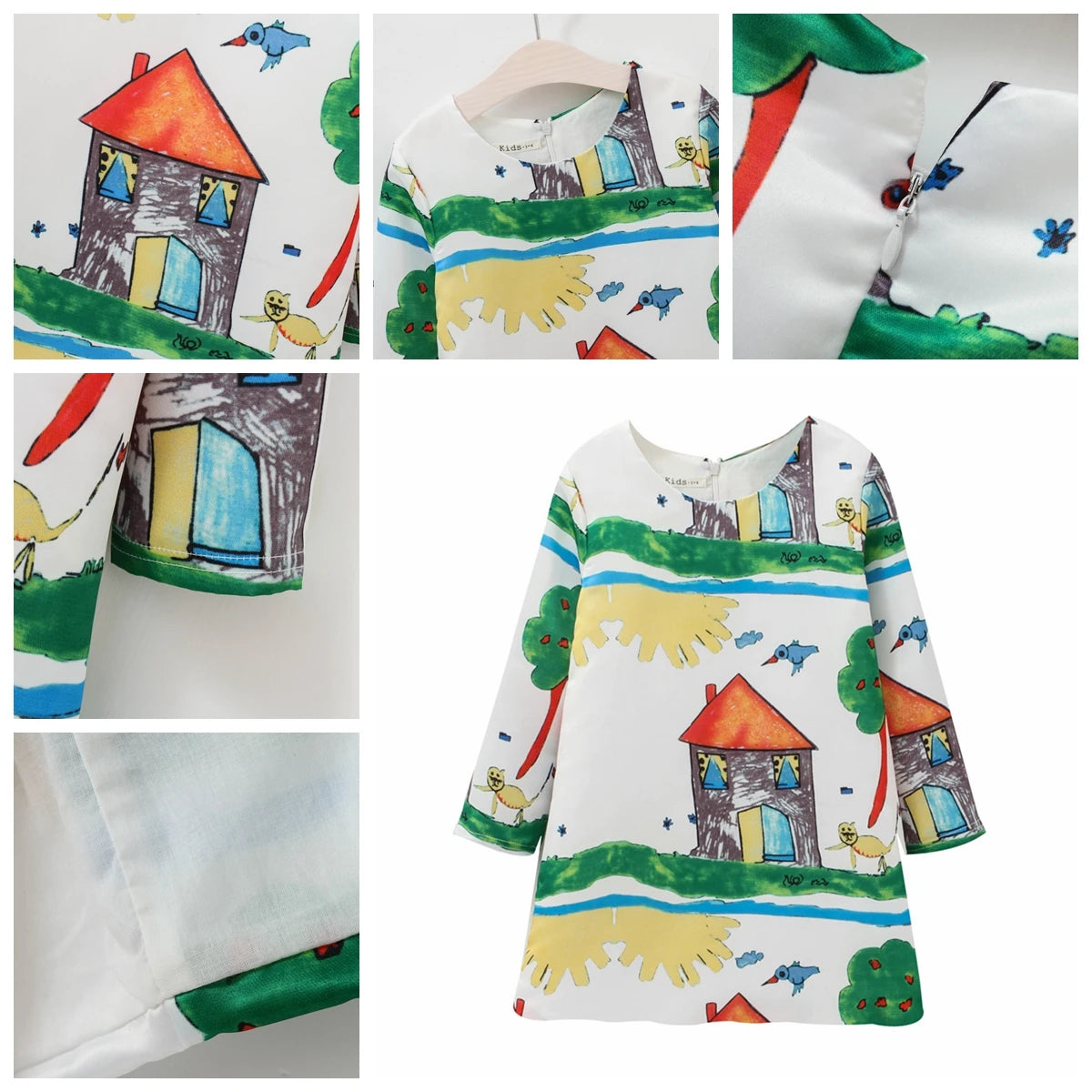 Printed Flower Casual Girls Dress