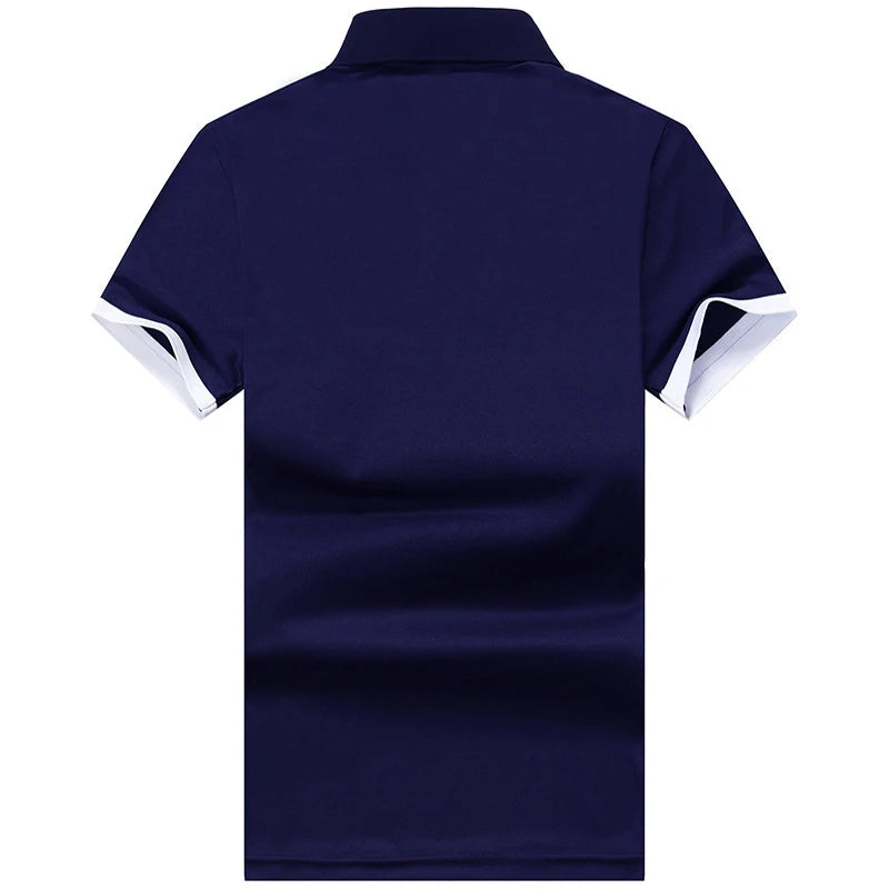 Polo Shirt Men Summer New Men's Short-Sleeved Polo Shirt Mens Embroidery Synthetic Fiber Fabric Youth Casual Business Polo Shirt