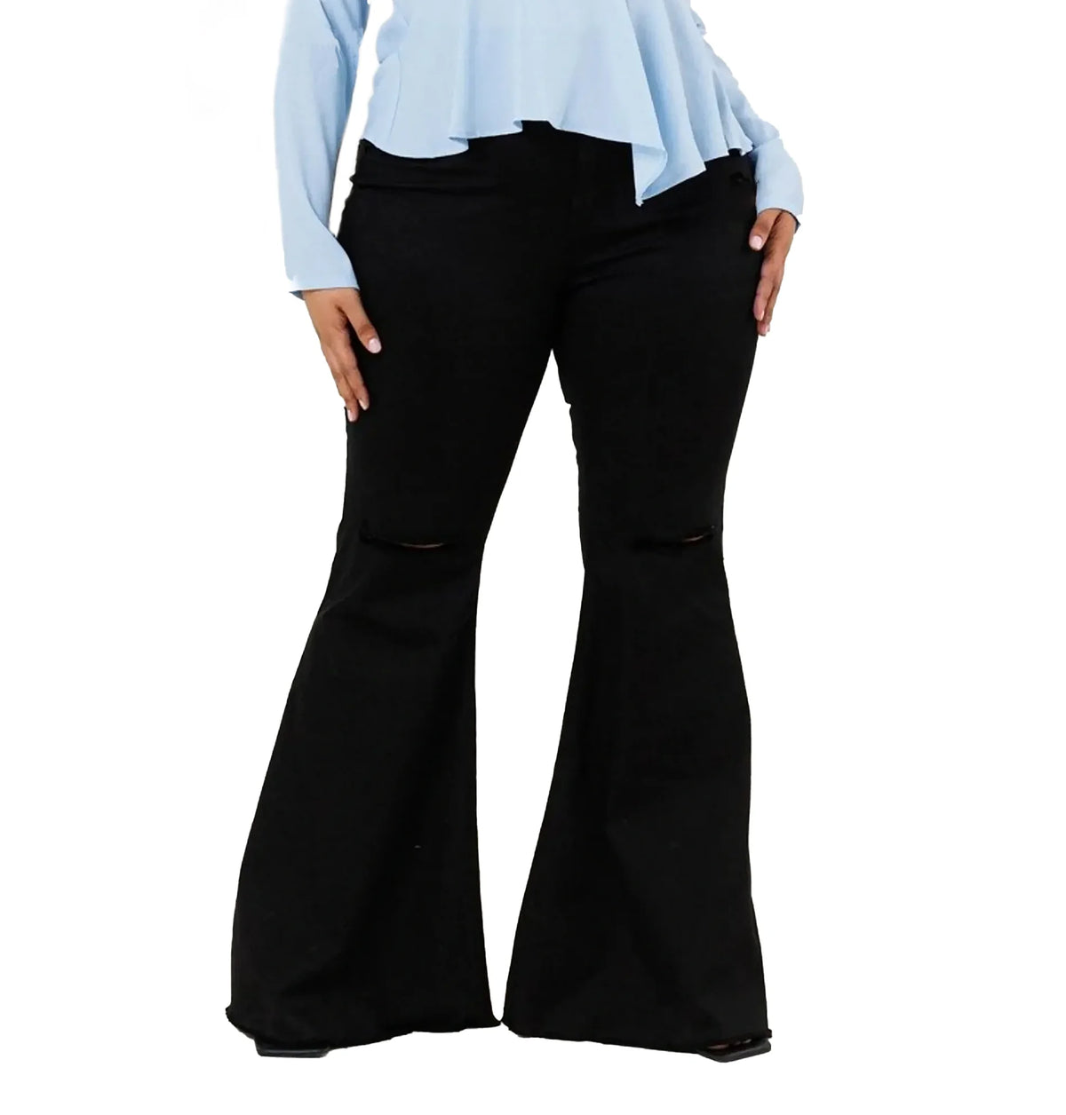 Mid Waist Flared Denim Jeans