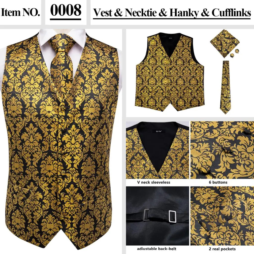 Men’s Silk Jacquard Suit Vest Set