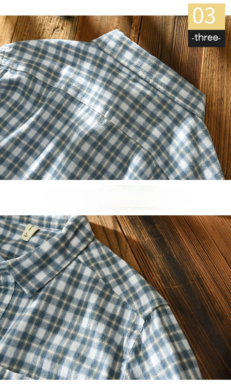Retro Plaid Multi Pocket Shirt