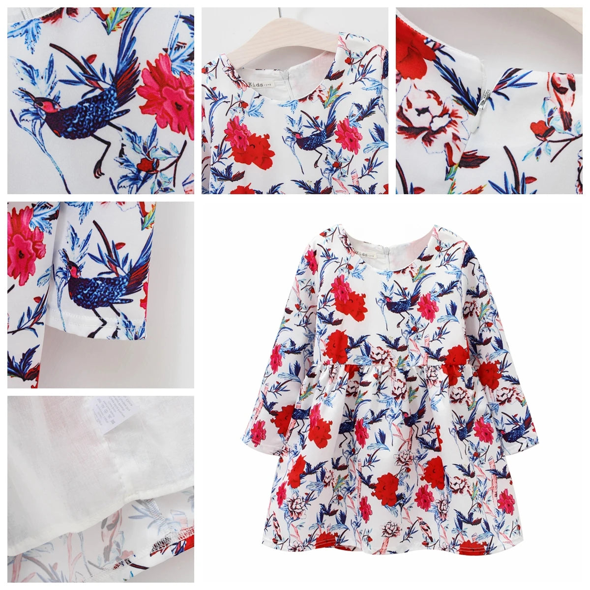 Printed Flower Casual Girls Dress