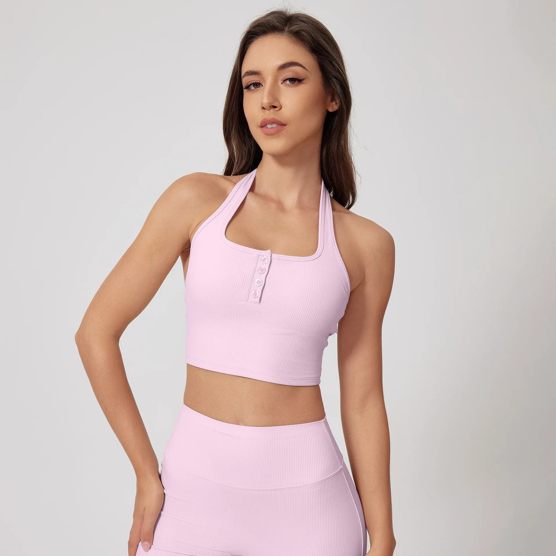 High-Stretch 3-Piece Workout Set with Flare Pants