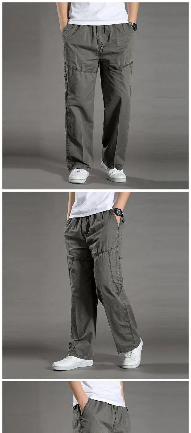 Loose Cotton Cargo Work Pants