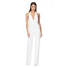 Crimson Sequin Halter Backless Jumpsuit