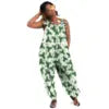 Printed Wide Leg Strap Jumpsuit