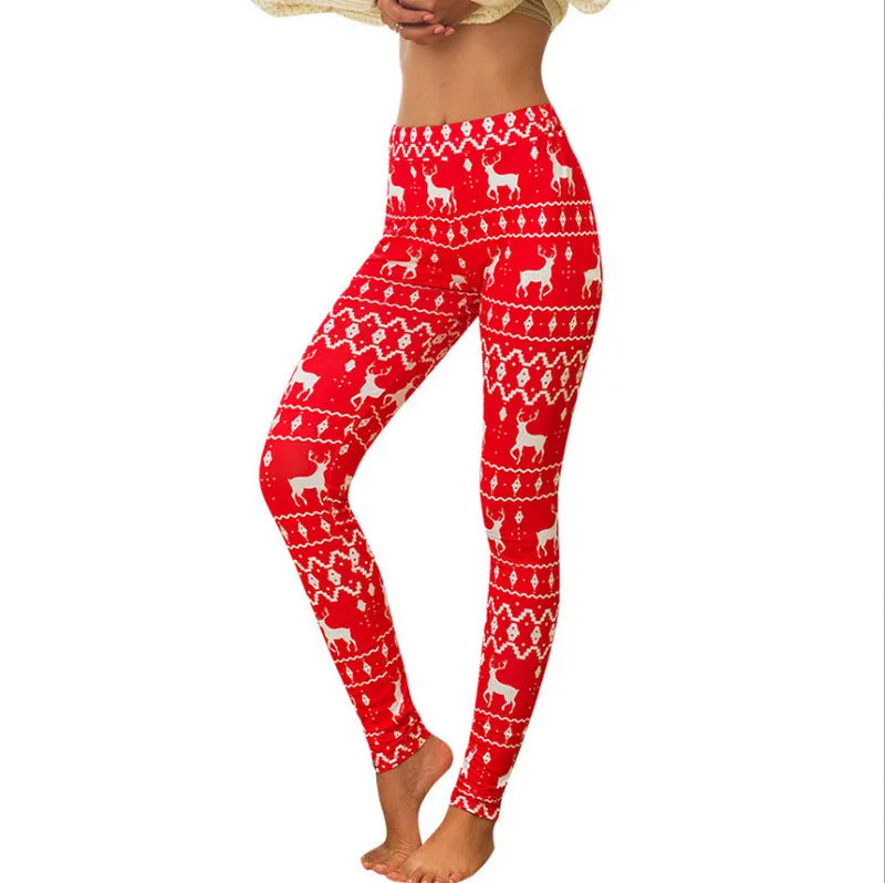 Christmas Leggings  Fashion Milu Deer Printing Festival Ultra Soft Brushed Pants Ankle Length Black Deals