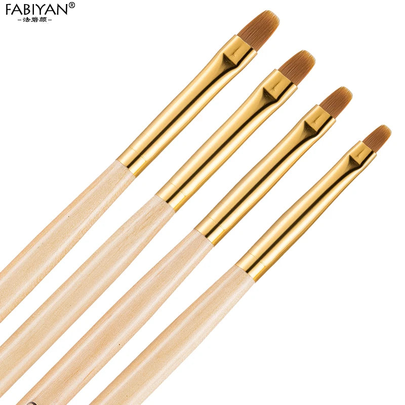 Nail Art Brush Painting Drawing Carving Pen Wooden Handle Round Manicure Tools Design Flower Acrylic Tips UV Gel Polish