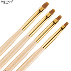 Nail Art Brush Painting Drawing Carving Pen Wooden Handle Round Manicure Tools Design Flower Acrylic Tips UV Gel Polish
