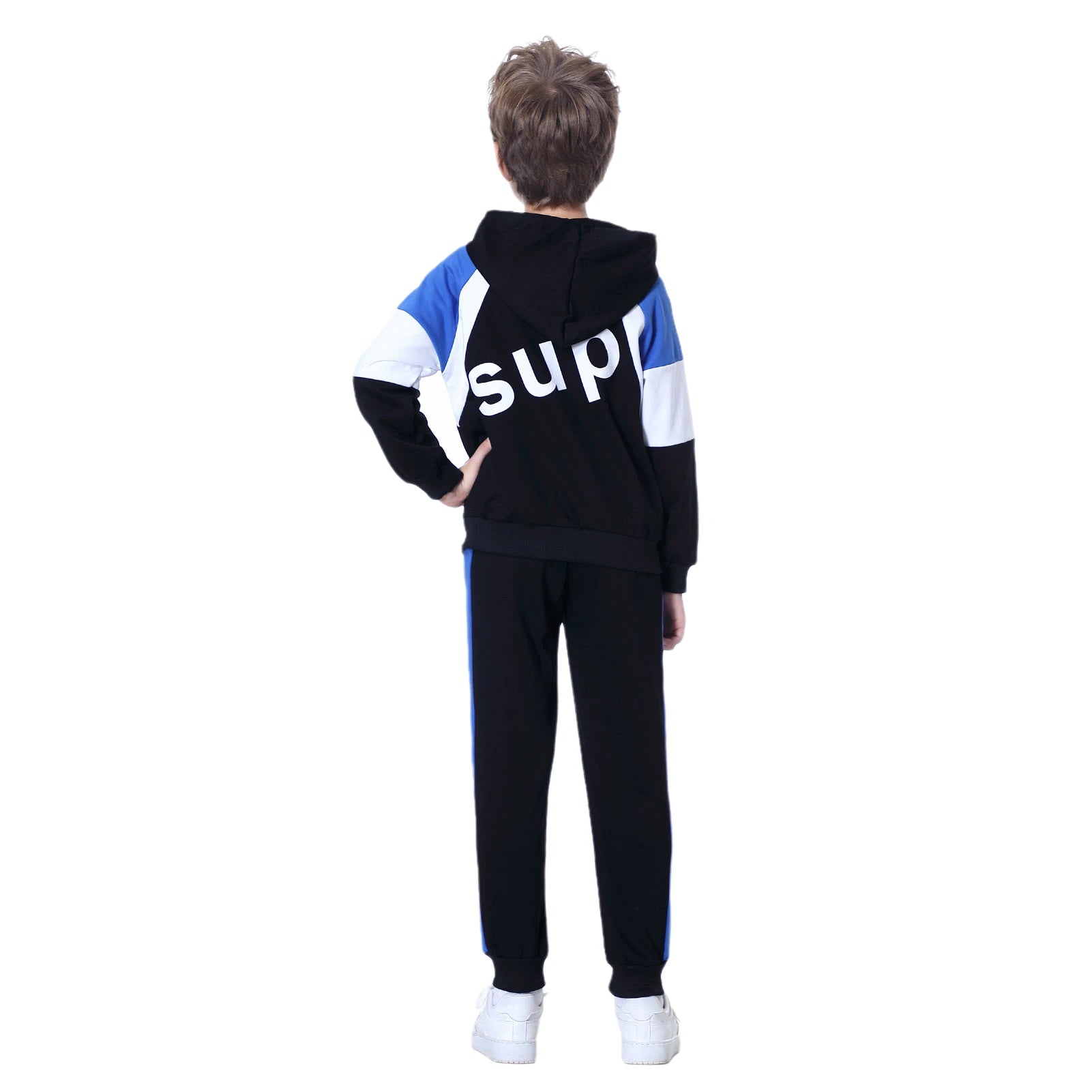 Kids Tracksuits,Teen Boys School Sweatsuits,Fashion Cotton Hooded Tops + Pants Set,Soft Children's Long Sleeve Sportswear