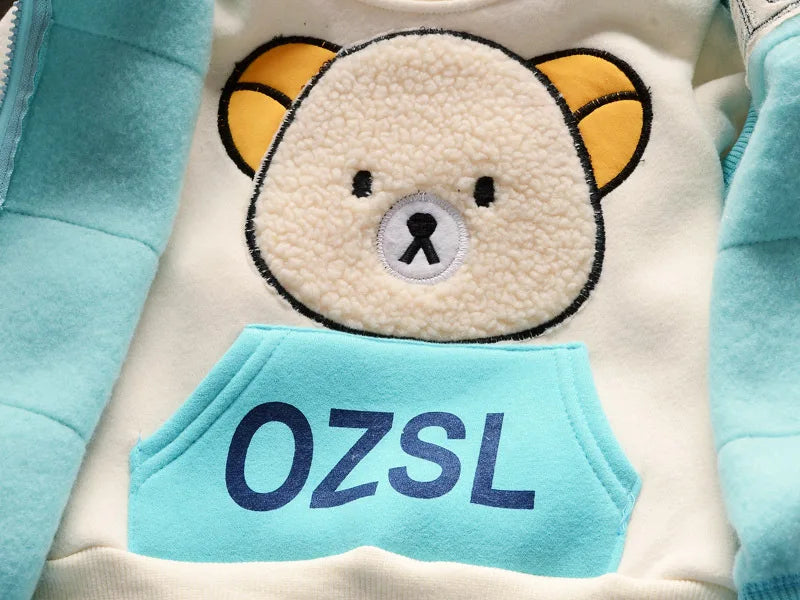 Fleece Hooded Baby Outfit Set