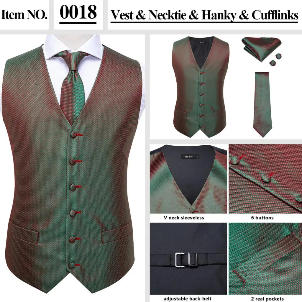 Men’s Silk Jacquard Suit Vest Set