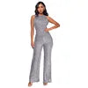 Elegant High-Waisted Sequin Jumpsuit