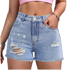 Raw Edge Denim Shorts