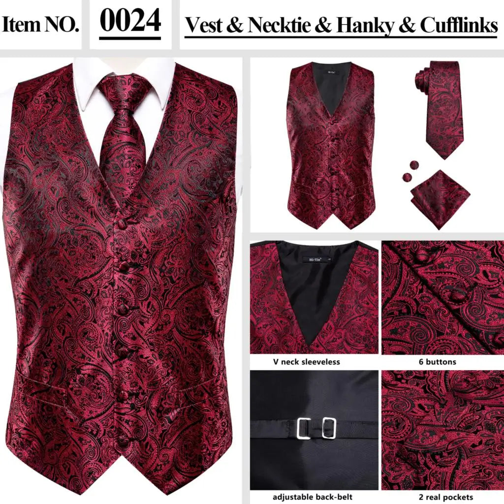Men’s Silk Jacquard Suit Vest Set