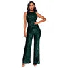 Elegant High-Waisted Sequin Jumpsuit