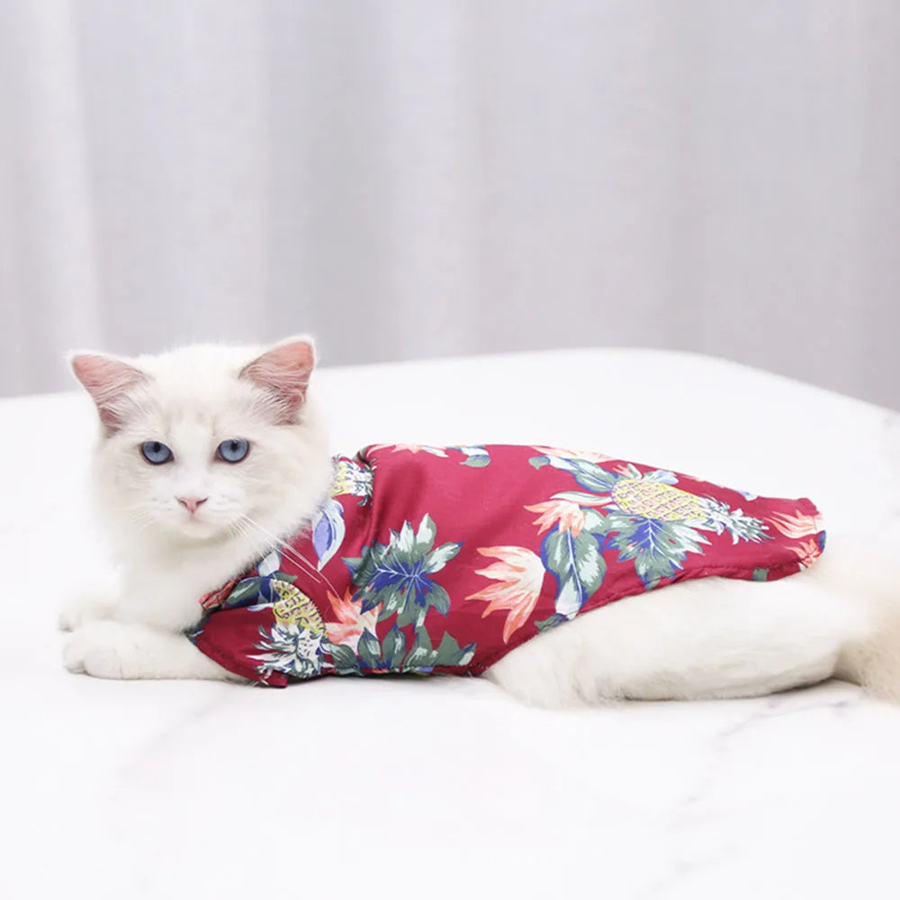 Hawaiian Print Breathable Dog Shirt