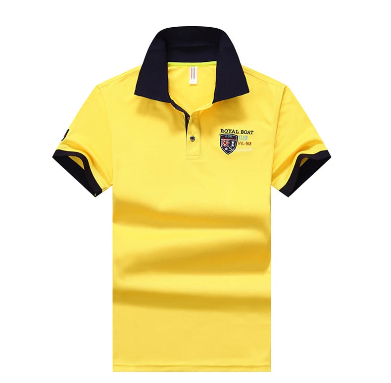 Polo Shirt Men Summer New Men's Short-Sleeved Polo Shirt Mens Embroidery Synthetic Fiber Fabric Youth Casual Business Polo Shirt