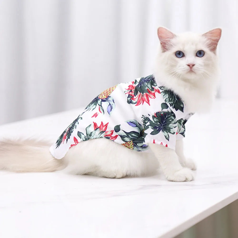 Hawaiian Print Breathable Dog Shirt