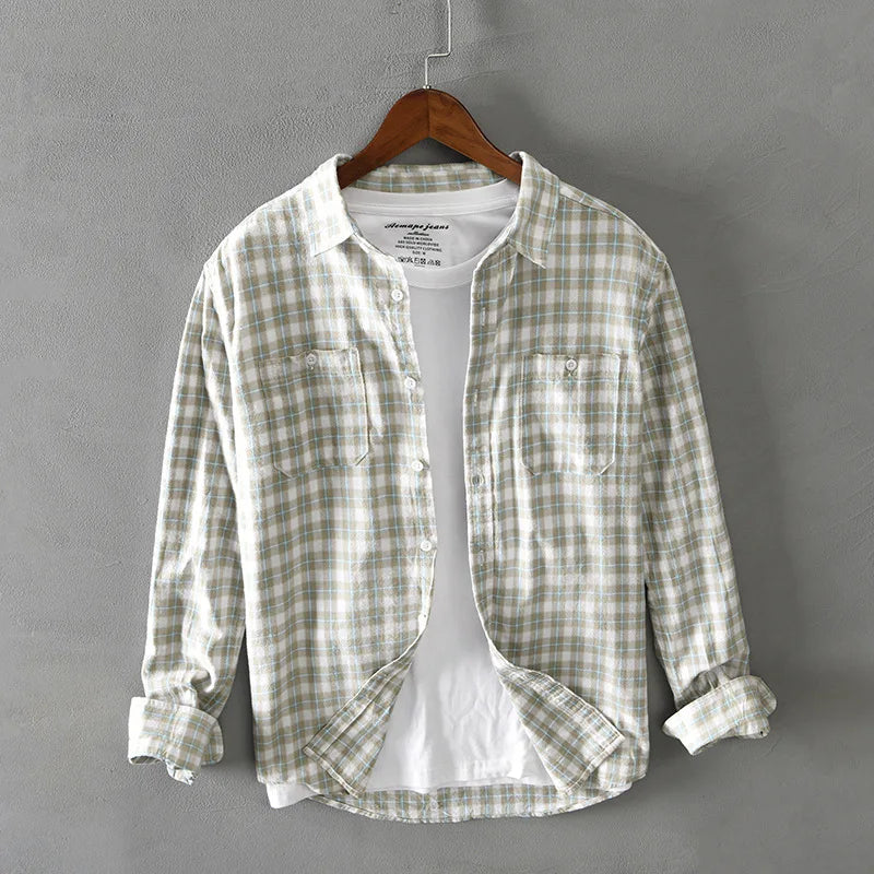 Retro Plaid Multi Pocket Shirt