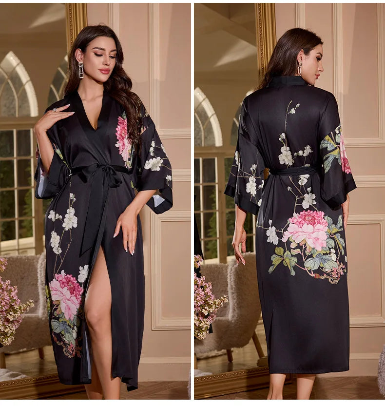 Luxury Summer Silk Bath Robe