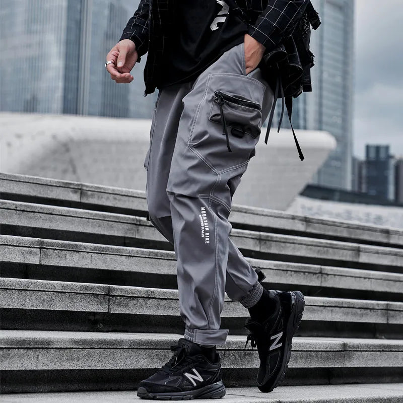 New Joggers Cargo Pants Men Fashion Ribbons Pocket Harem Trousers Sweatpants Men Hip Hop Harajuku Streetwear Casual Pants
