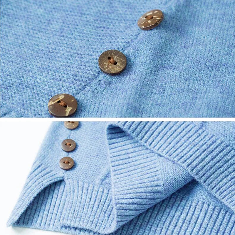 Pink Turtleneck Winter Knit Pullover