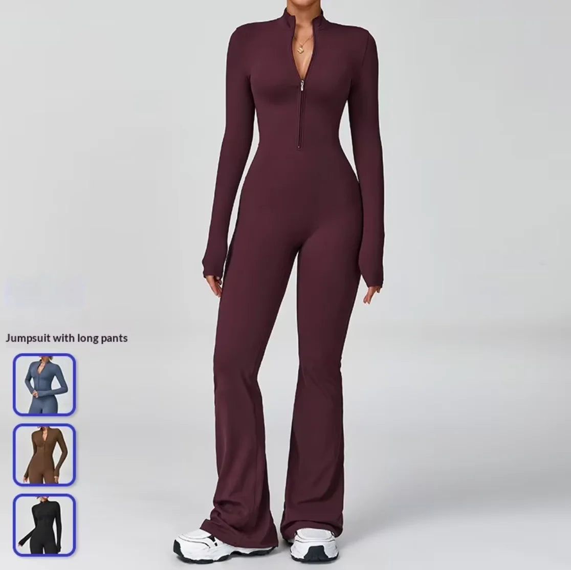 Sleek Active Zipper Performance Bodysuit
