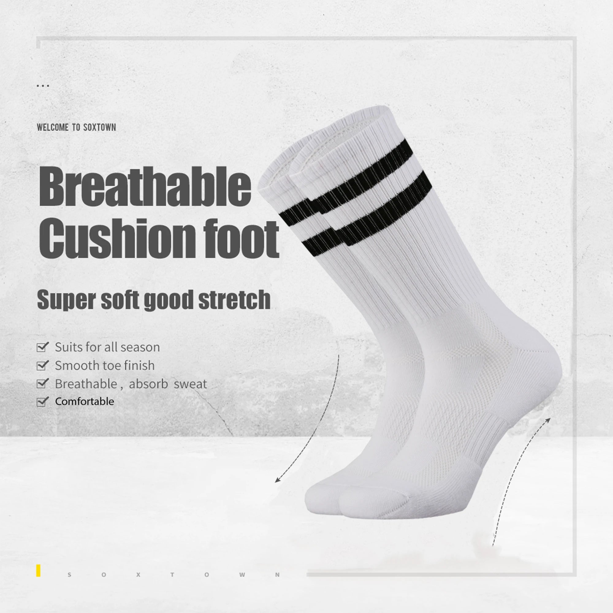 Cushioned Moisture Wicking Crew Socks