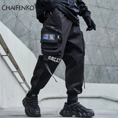 New Joggers Cargo Pants Men Fashion Ribbons Pocket Harem Trousers Sweatpants Men Hip Hop Harajuku Streetwear Casual Pants