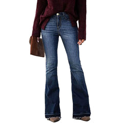 Wide Leg Flared Denim Jeans