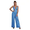 Elegant Backless Sequin Halter Jumpsuit