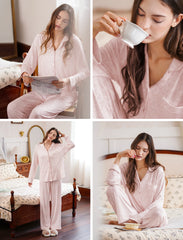 Pink Floral Long Sleeve Pajama Set